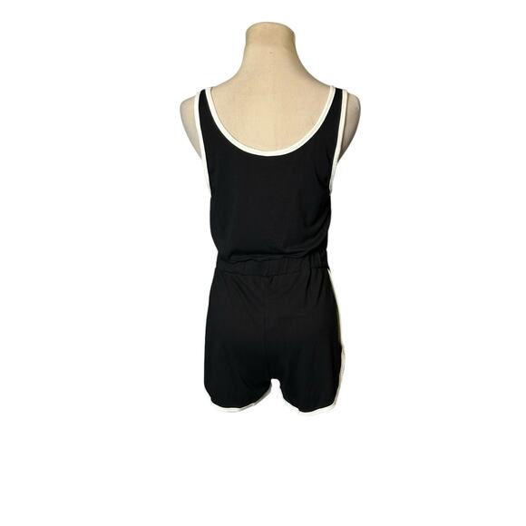 Asos black white trim sleeveless summer romper size 4 - Picture 2 of 13